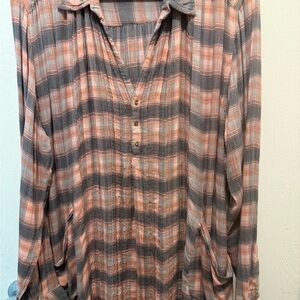 Free people One Plaid Button-Up Women's Top